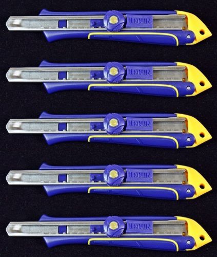 5 x irwin screw lock snap off utility knife handle 9mm no blade bulk pack for sale