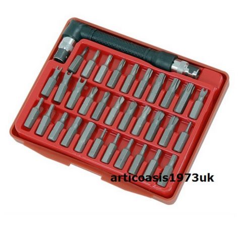33 pc security bit &amp; driver handle - 25mm- hex torq star spanner screwdriver for sale