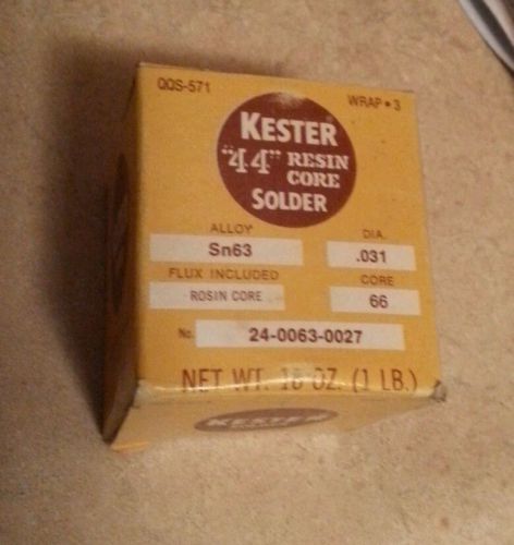 NOS 1 lb spool Kester 44 Rosin Core Solder .031&#034; Sn63 core 66, made in USA