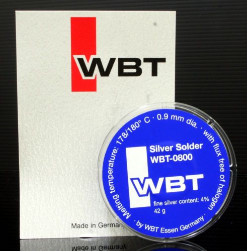 Wbt 0800/42g/ 10 meter /0.9mm 4%ag silver solder free shipping to worldwide for sale