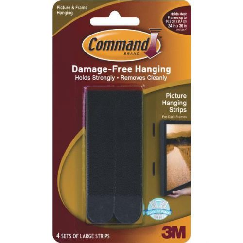 3M 17206BLK-4PK Command Picture Hanging Adhesive Strip-CMND BLK PICT HANG STRIP