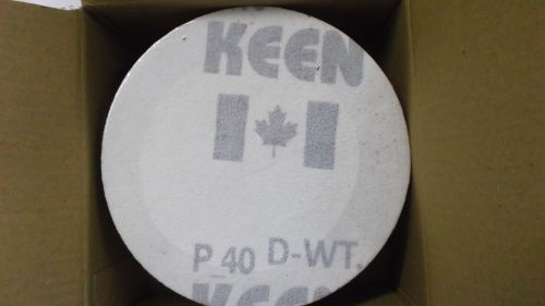 Keen 5&#034; grit 40 hook &amp; loop paper sanding discs aluminum oxide lot of 50 id9231 for sale