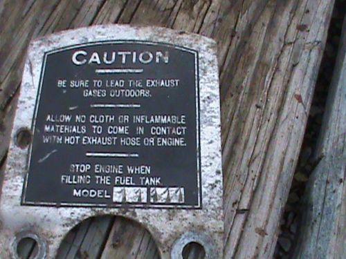 Maytag model 92 caution plate