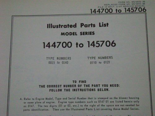 briggs and stratton parts list model series 144700 to 145706