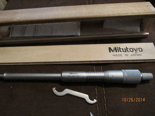 Mitutoyo 146-133 Groove Micrometer, Rotating Spindle, Ratchet Stop, 1-2&#034; Range,