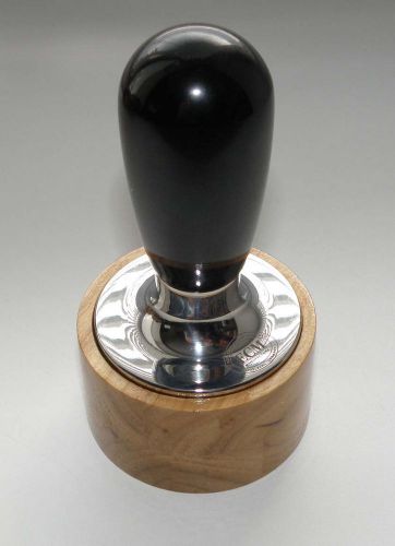 Barista professional 58mm choke cherry wood coffee tamper stamper holder #009