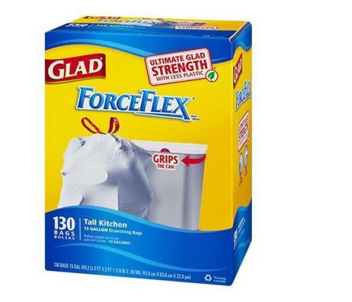 260 Count Glad ForceFlex 13 gallon Tall Kitchen Drawstring Trash Garbage Bags