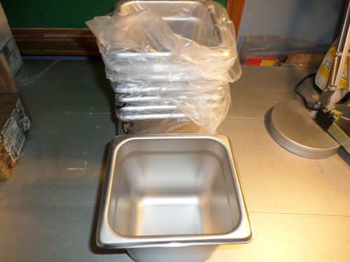 8 steam table pans stainless steel sixth-size 1/6 6&#034; high ABC NSF NEW