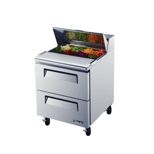New turbo air 28&#034; super deluxe stainless steel sandwich &amp; salad prep! 2 drawers! for sale