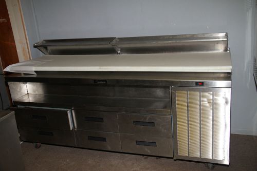 Delfield rt000a30 refrigerated pizza prep commercial stainless 83&#034; sandwich unit for sale
