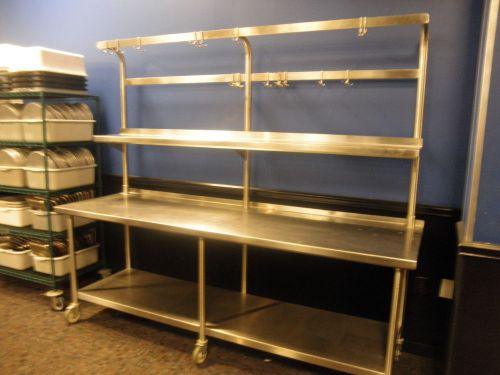 Heavy Duty S.S Table w/Overshelf and Pot Rack.......