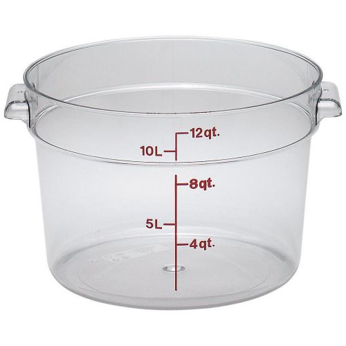 Cambro 12 qt. camwear round food storage containers, 6pk clear rfscw12-135 for sale