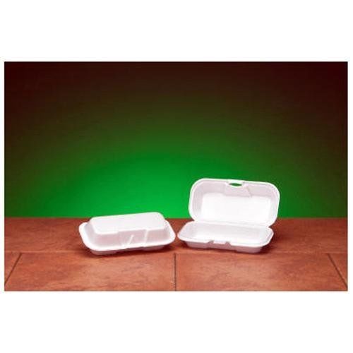 Foam Hot Dog Hinged Container in White, Food Containers