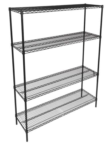 New 18&#034;x 48&#034;x 63&#034; Heavy Duty Black Epoxy Wire Shelving Unit