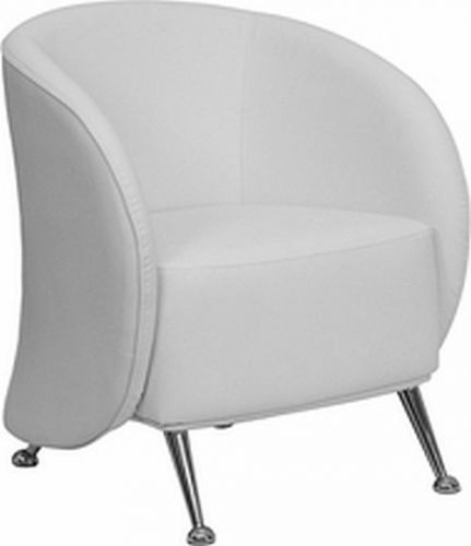 1 EACH NEW ITEM WHITE SOFT LEATHER BLEND LOUNGE RECEPTION CONTEMPORARY CHAIR