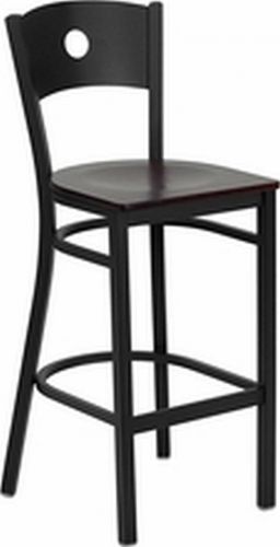 New metal designer restaurant barstools mahogany wood seat*lot of 10 barstools* for sale