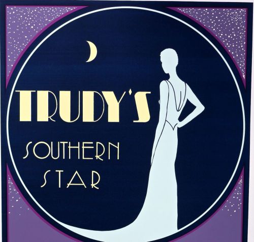 TRUDY&#039;S SOUTHERN STAR 1980&#039;S -  XMAS SPECIAL! ORIGINAL SILKSCREEN LARGE SCARCE