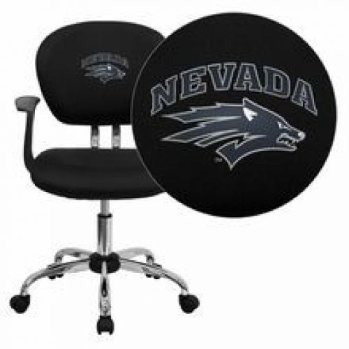 Flash Furniture H-2376-F-BK-ARMS-40026-EMB-GG Nevada Wolfpack Embroidered Black