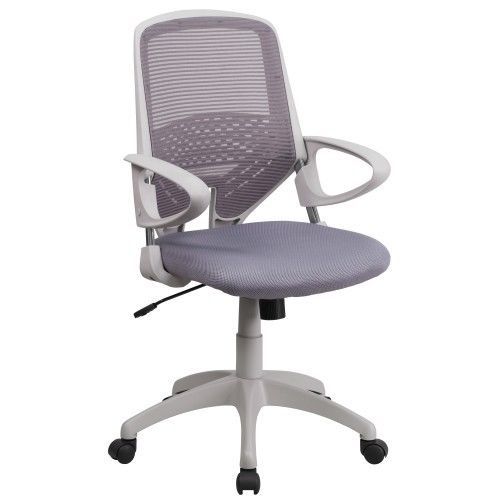 Flash furniture h-0549fx-dk-gy-gg mid-back dark gray mesh office chair for sale