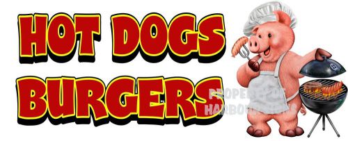 Hot Dogs Burgers Decal 14&#034; Barbeque Food Truck Concession Restaurant Sticker