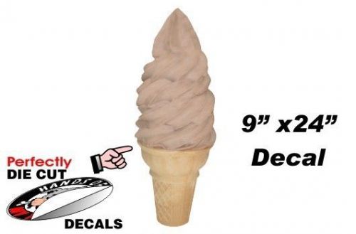 Huge soft serve chocolate cone 9&#039;&#039;x24&#039;&#039; decal for ice cream truck or parlor sign for sale