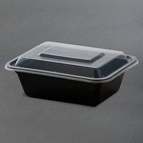 Newspring NC818B Black 12oz VERSAtainer 5x4 Rect Microwavable Containers 150ct.