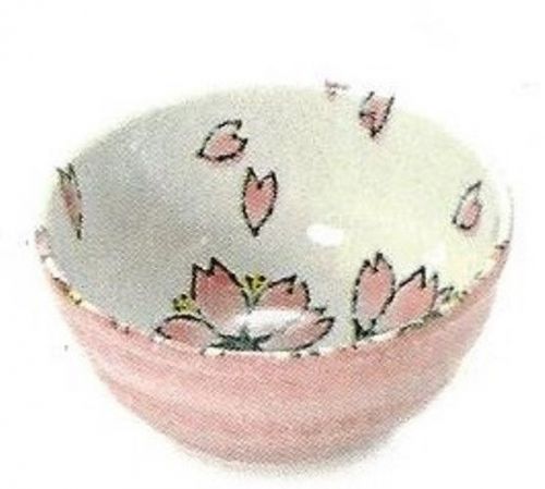 5.5&#034; Pink Sakura Blossoms Bowl Made In Japan