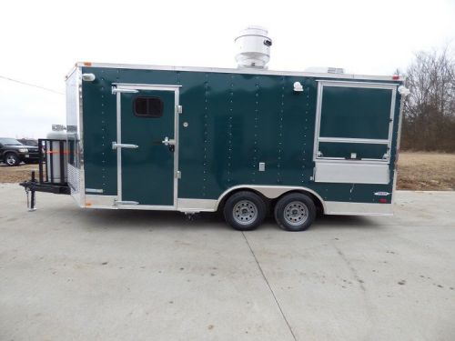 Concession Trailer 8.5&#039;x17&#039; Emerald Green - Food Catering Enclosed Kitchen