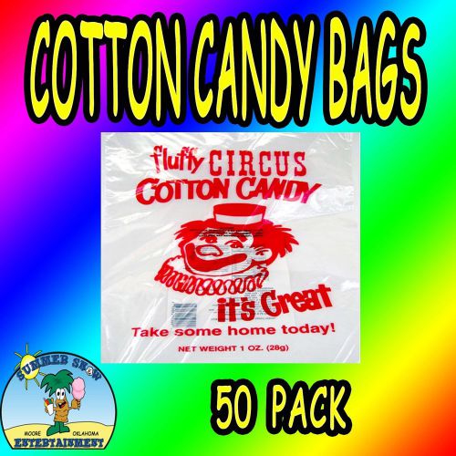 50 Cotton Candy Bags-Circus Clown-Gold Metal- New