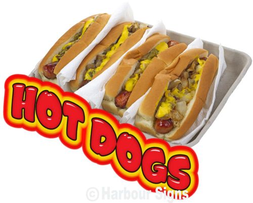 Hot Dogs Hotdogs Decal 14&#034; Concession Restaurant Food Truck Vinyl Menu Sticker