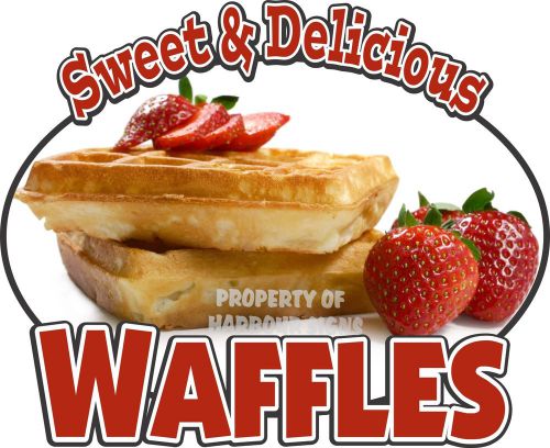 Sweet &amp; Delicious Waffles Decal 14&#034; Concession Food Truck Restaurant Vinyl