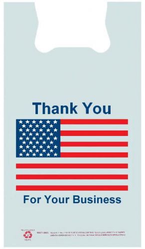 Thank You For Your Business USA Flag White High Density T-Shirt Retail Bag