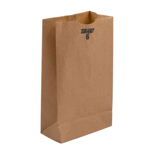 NEW DURO KRAFT  #6 Brown Paper Small Bags 6 X 3 X 11 - 500 Count  FREE SHIPP
