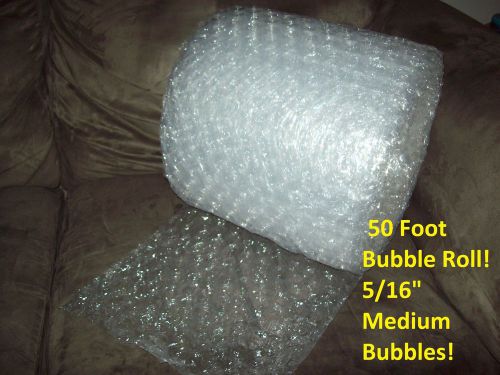 50 Foot Bubble Wrap/Roll! 12&#034; Wide! 5/16&#034; MEDIUM Bubbles! Perforated Every 12&#034;