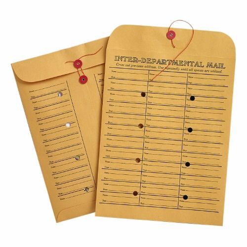 35 Inter-Department Mail Mailing Envelopes 9.5&#034; x 12&#034; String-and-Button Closing