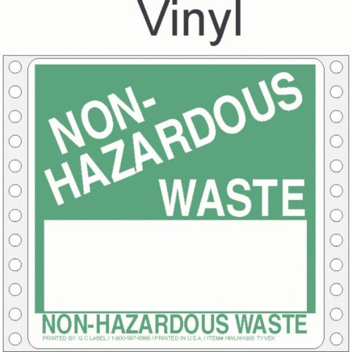 Non-Hazardous Waste 365 Vinyl Labels (1 PACK OF 500)