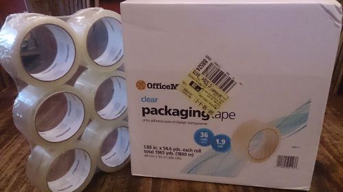 Case of OfficeMax Clear Packaging Tape, 1.88&#034; x 54.6 yd, 36/pk 1.9mil, Free Ship