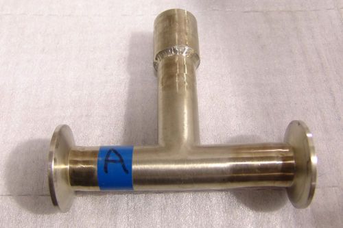 Sanitary pipe fitting tee 1&#034; tri clover  3/4 &#034; npt female , 5&#034; x 4&#034; for sale