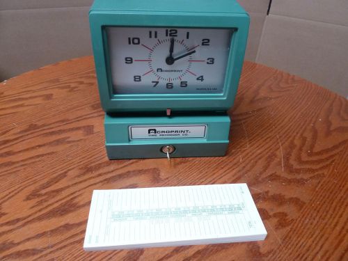 ACROPRINT 150 150NR4 EMPLOYEE TIME CLOCK PUNCH STAMP RECORDER W/ CARDS