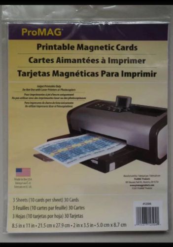 Printable Magnetic Business Cards Inkjet Printer Personalize 8.5&#034; x 11&#034; 30 Cards
