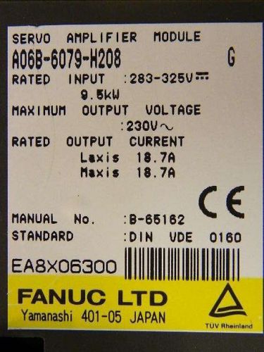 FANUC SERVO AMP MOD A06B-6079-H208 w/ 6M WARRANTY CORE CREDIT AVAILABLE