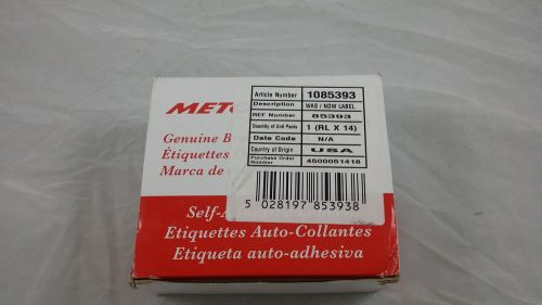 Meto Self-Adhesive WAS/NOW Labels 14 rolls Article No. 1085393 REF No. 85393