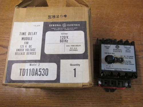 New nos general electric td110a530 time delay module 0.1-0.5 seconds for sale