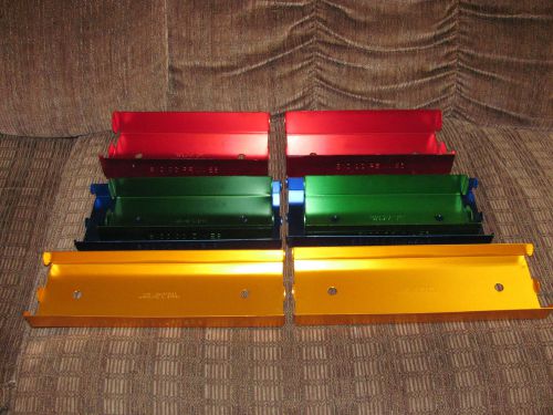Lot/set of (8) mmf industries aluminum rolled coin roll holder storage trays for sale