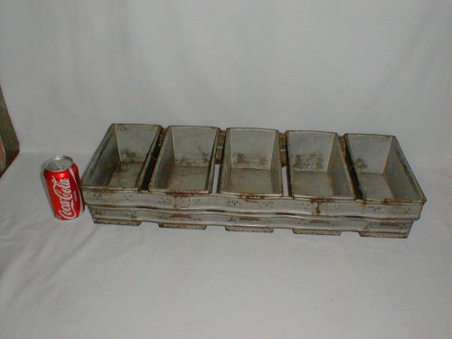 Vintage Commercial~Ekco-Engineered~5 Strap Section Bread Loaf Baking Pans
