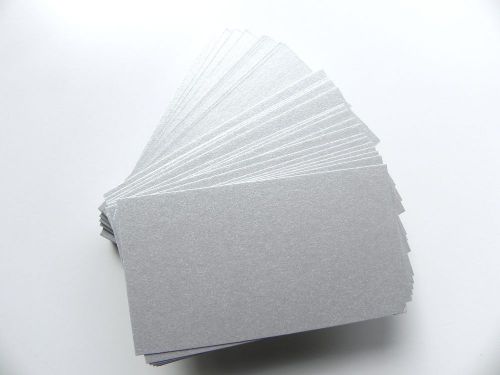 100 ct. Metallic Silver Blank Business Cards 65 lb.Cover 89mm x 52mm- 3.5 x 2