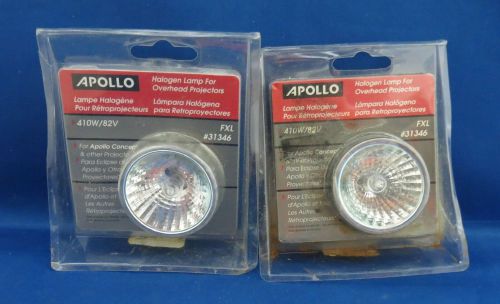 2 Apollo Halogen Lamps For Overhead Projectors, FXL 31346, 410W/82V