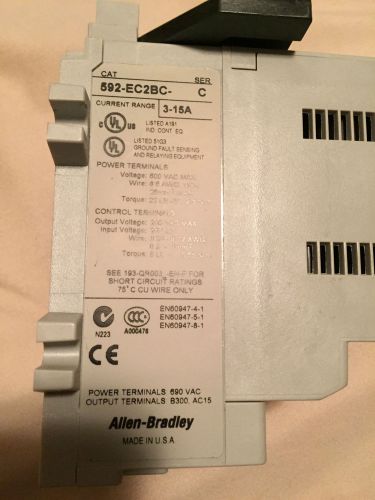 ALLEN BRADLEY 592-EC2BC OVERLOAD RELAY