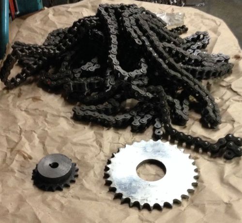 Large lot drive  Metal Sprocket Gear Roller Chain Drive  40-18 34 lbs of chain