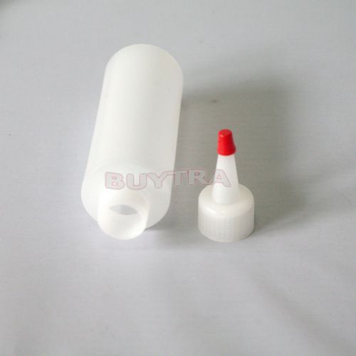 Handy 4 OZ Clear Round Squeeze Dispensing Bottle with Removable Red Cap US 1 ES